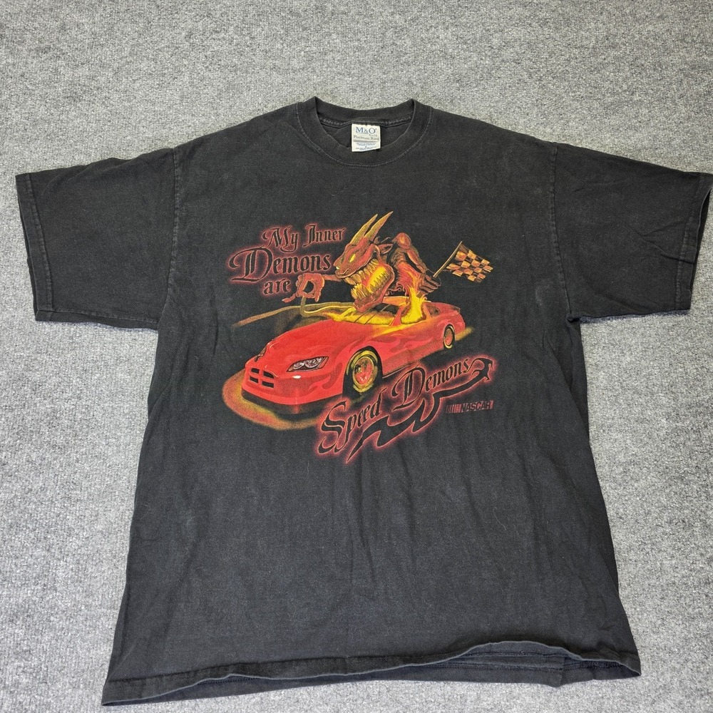 Vintage Nascar T-Shirt Inner Speed Demons Men's XL Black Y2K‎ Graphic Print